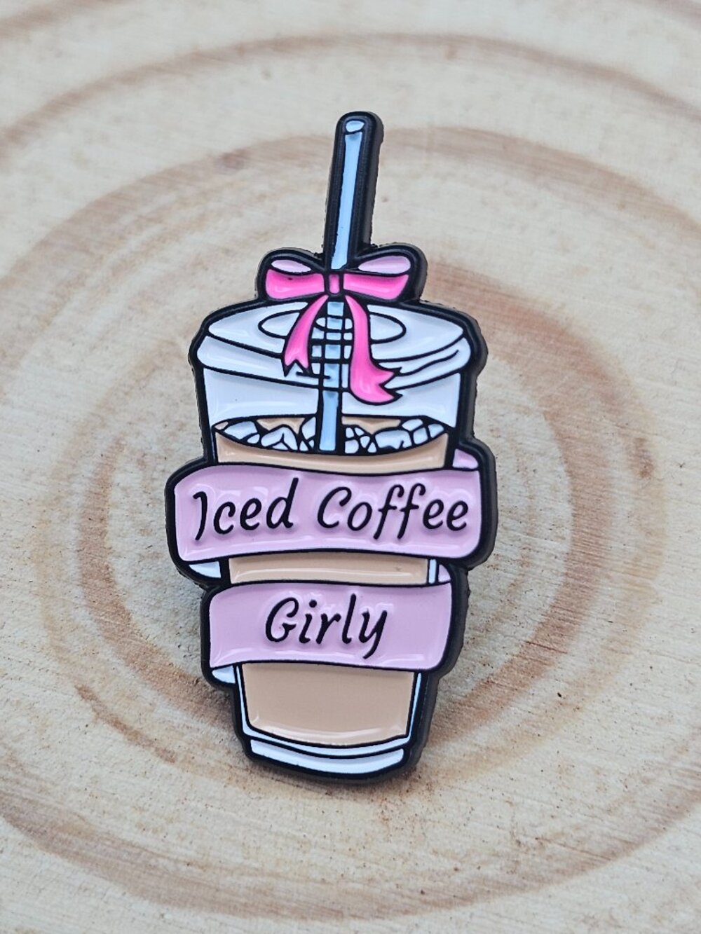 🔥 BOGO 2/$10 🔥 Iced Coffee Girly Pink Bow Lapel Pin